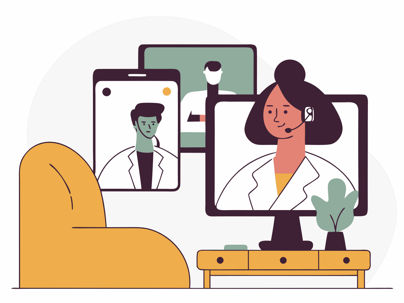 Illustration of telehealth in cation