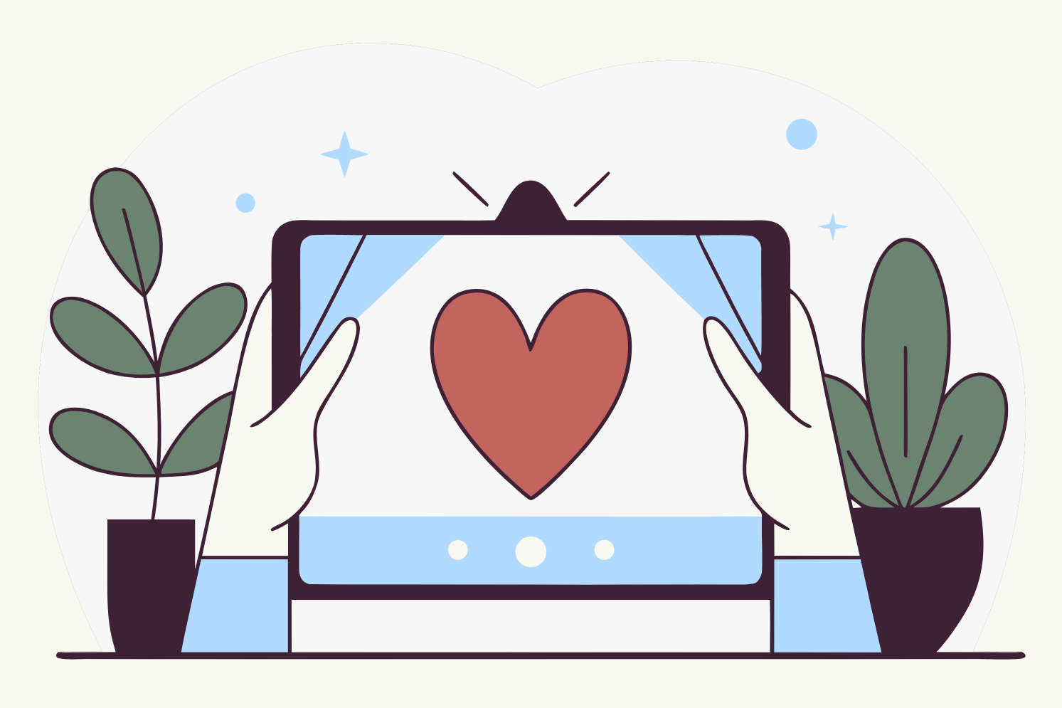 A heart being monitored on a device