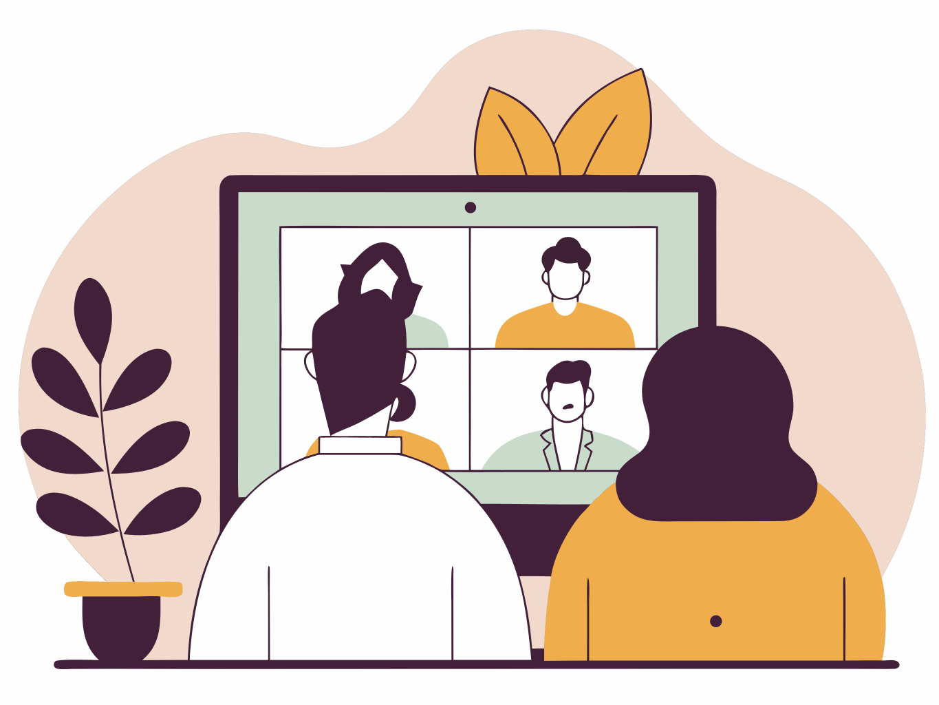 Illustration of a doctor overseeing multiple patients on their device