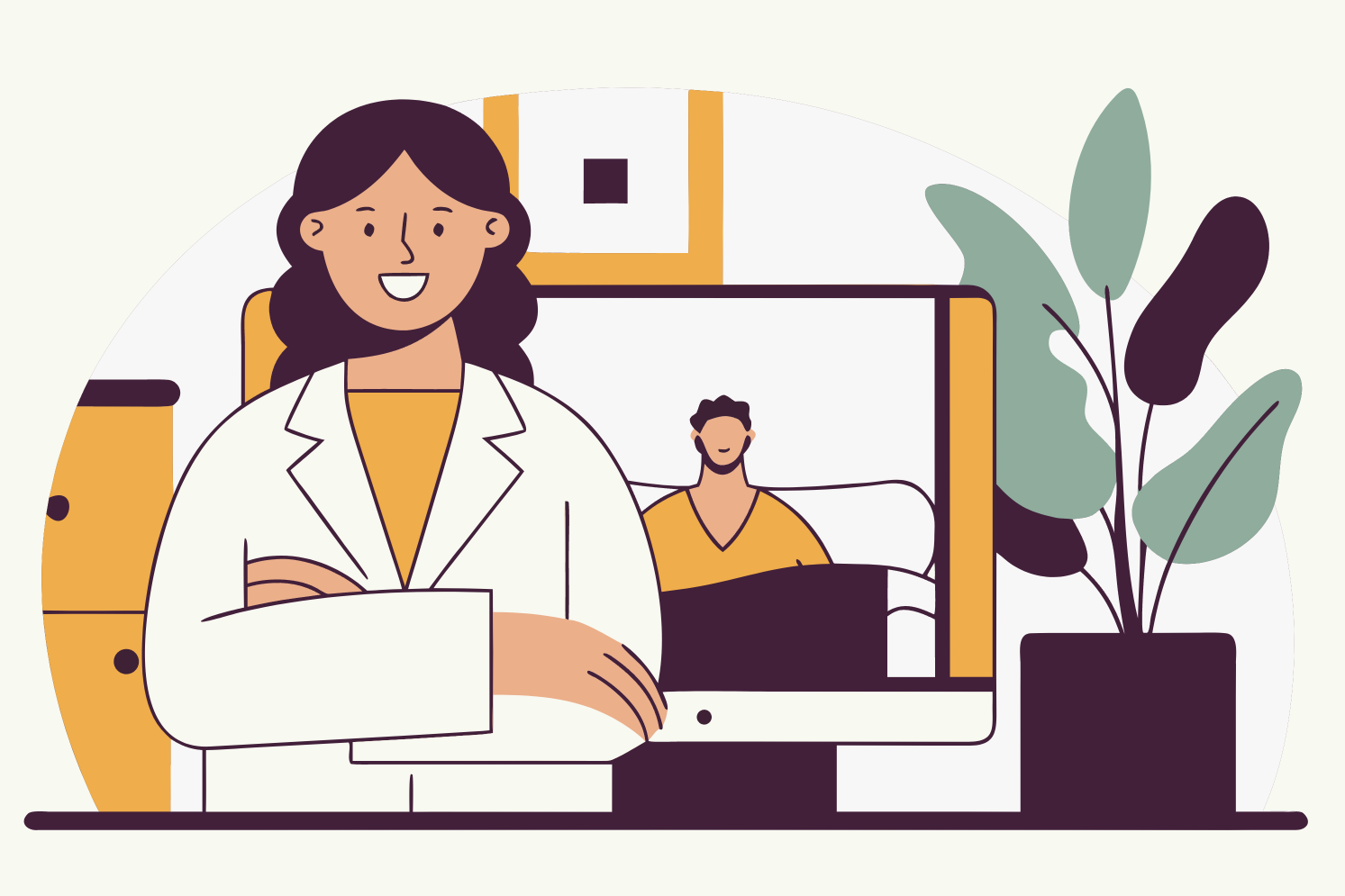 Illustration of a proud independent doctor