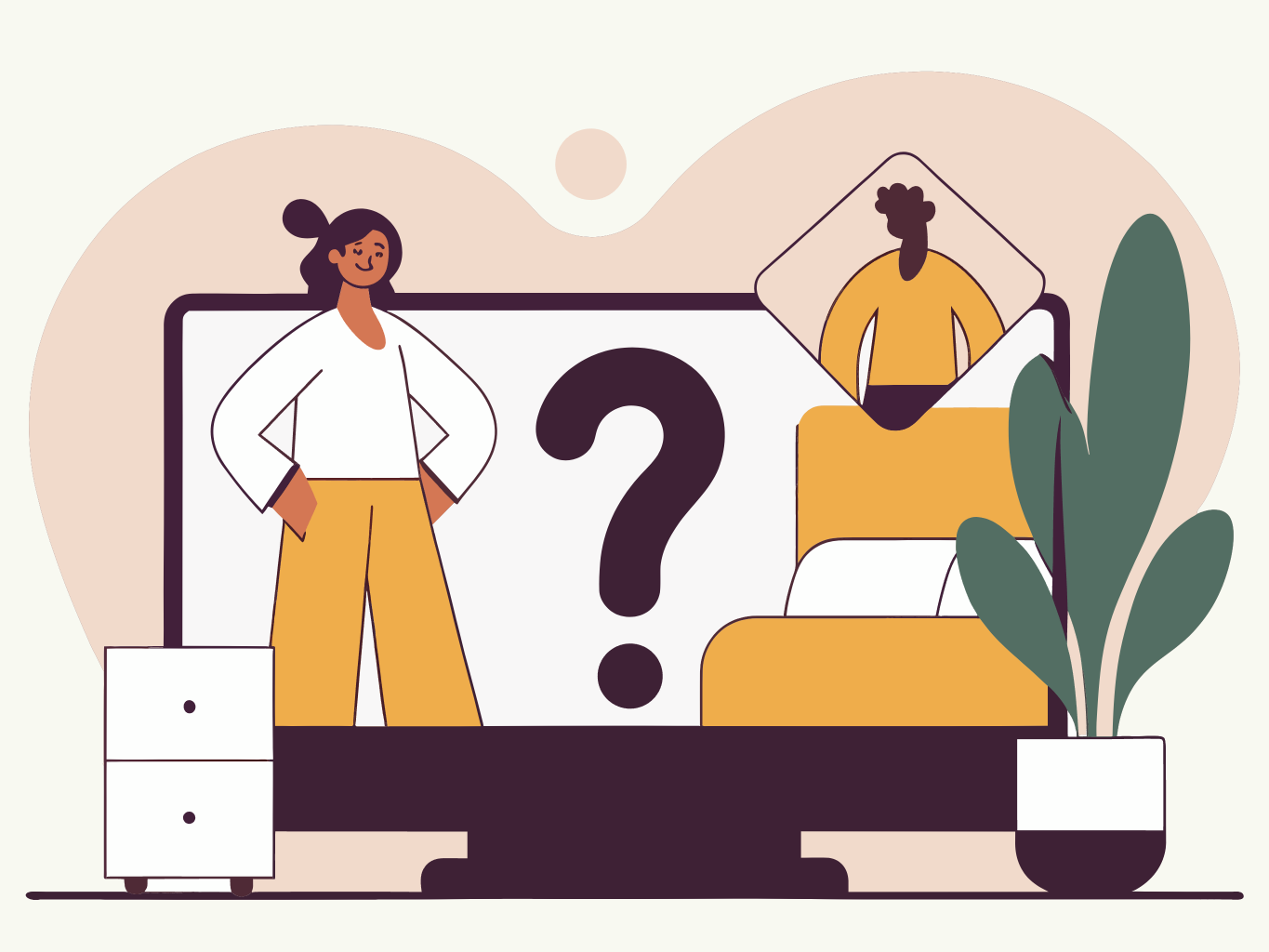 illustration of a patient with a question