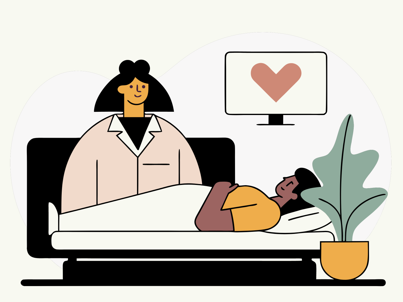 Illustration of a doctor providing care